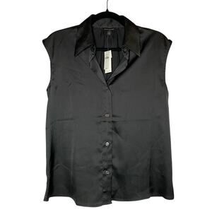 Banana Republic - Black Silky Button-Up Blouse - Women's S